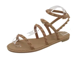 Bamboo Holiday-01 Women's Flat Studded Sandals Gladiator Sandals Natural Jelly