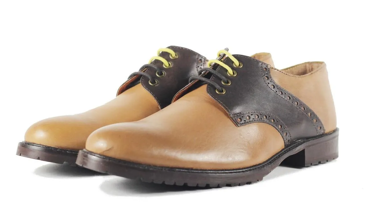 Ben Sherman for Men: Parsons Tan Brown Leather Oxford Oxford