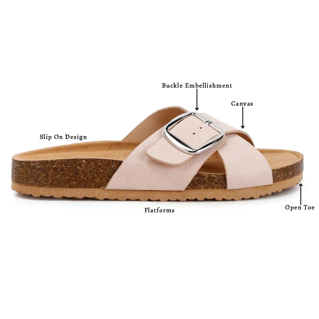 Buckle Slip On Sandals