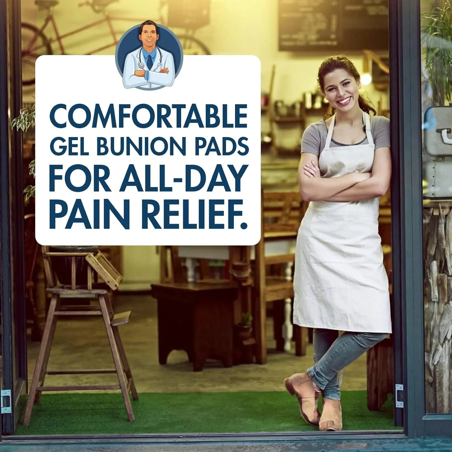 Dr. Frederick's Original Bunion Sleeves - 2ct. - Thin Bunion Relief Socks - Orthopedic Bunion Cushion for Women & Men - Gel Pad Bunion Guard, Big Toe Separator
