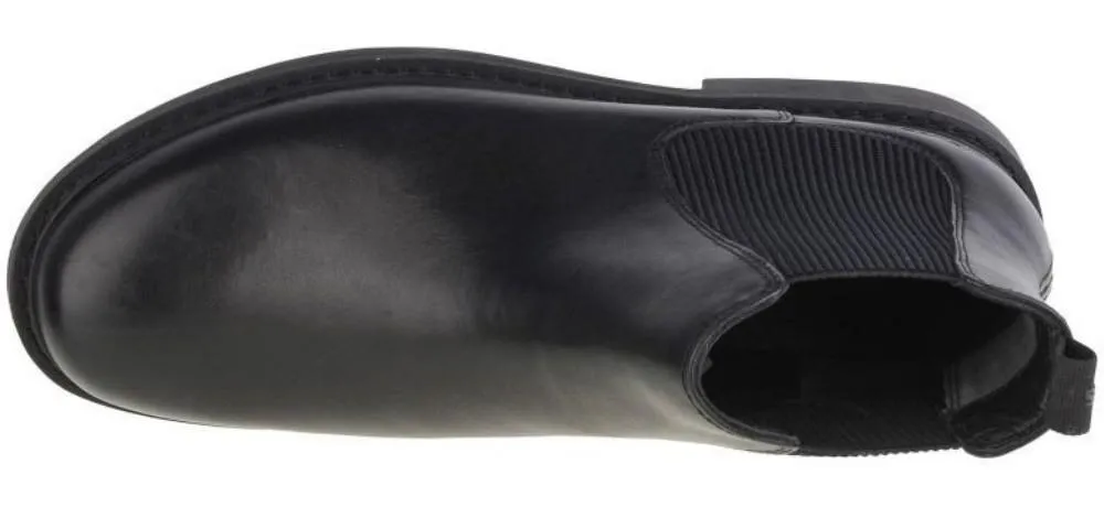 Levi's Amos Black Mens Leather Chelsea Mid Ankle Army Boots