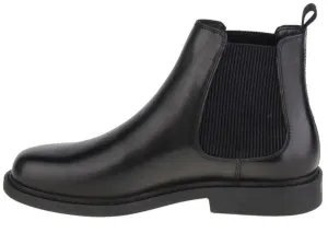 Levi's Amos Black Mens Leather Chelsea Mid Ankle Army Boots