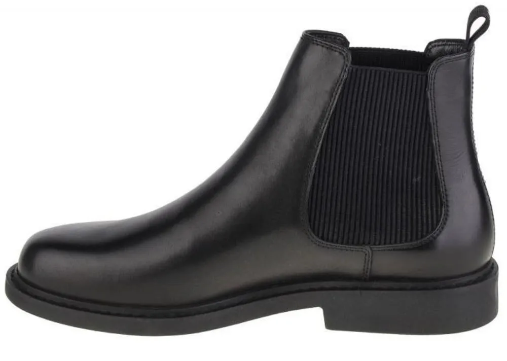Levi's Amos Black Mens Leather Chelsea Mid Ankle Army Boots