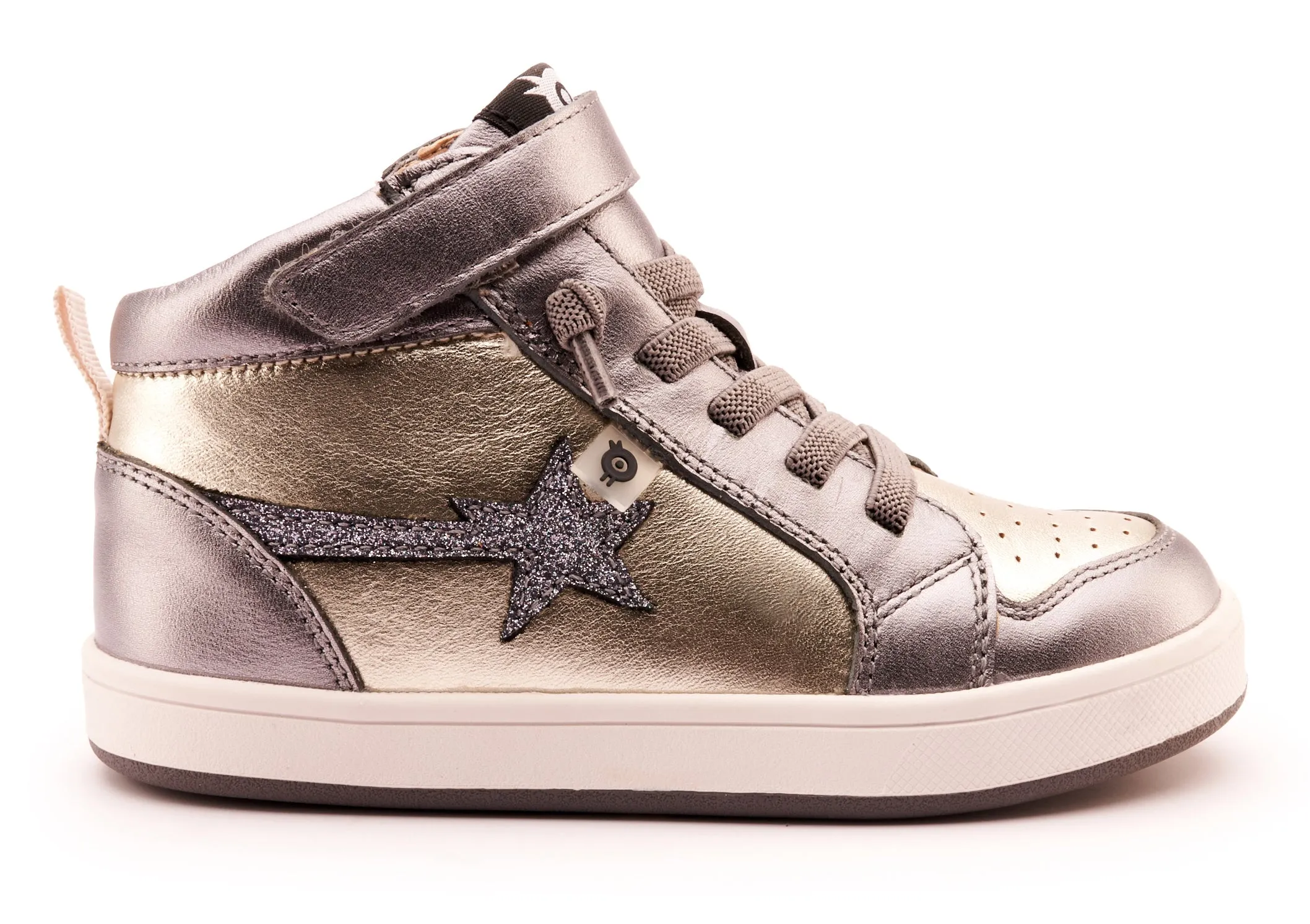 Old Soles Girl's 1007 Team-Star Casual Shoes - Titanium / Glam Gunmetal