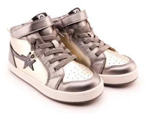 Old Soles Girl's 1007 Team-Star Casual Shoes - Titanium / Glam Gunmetal