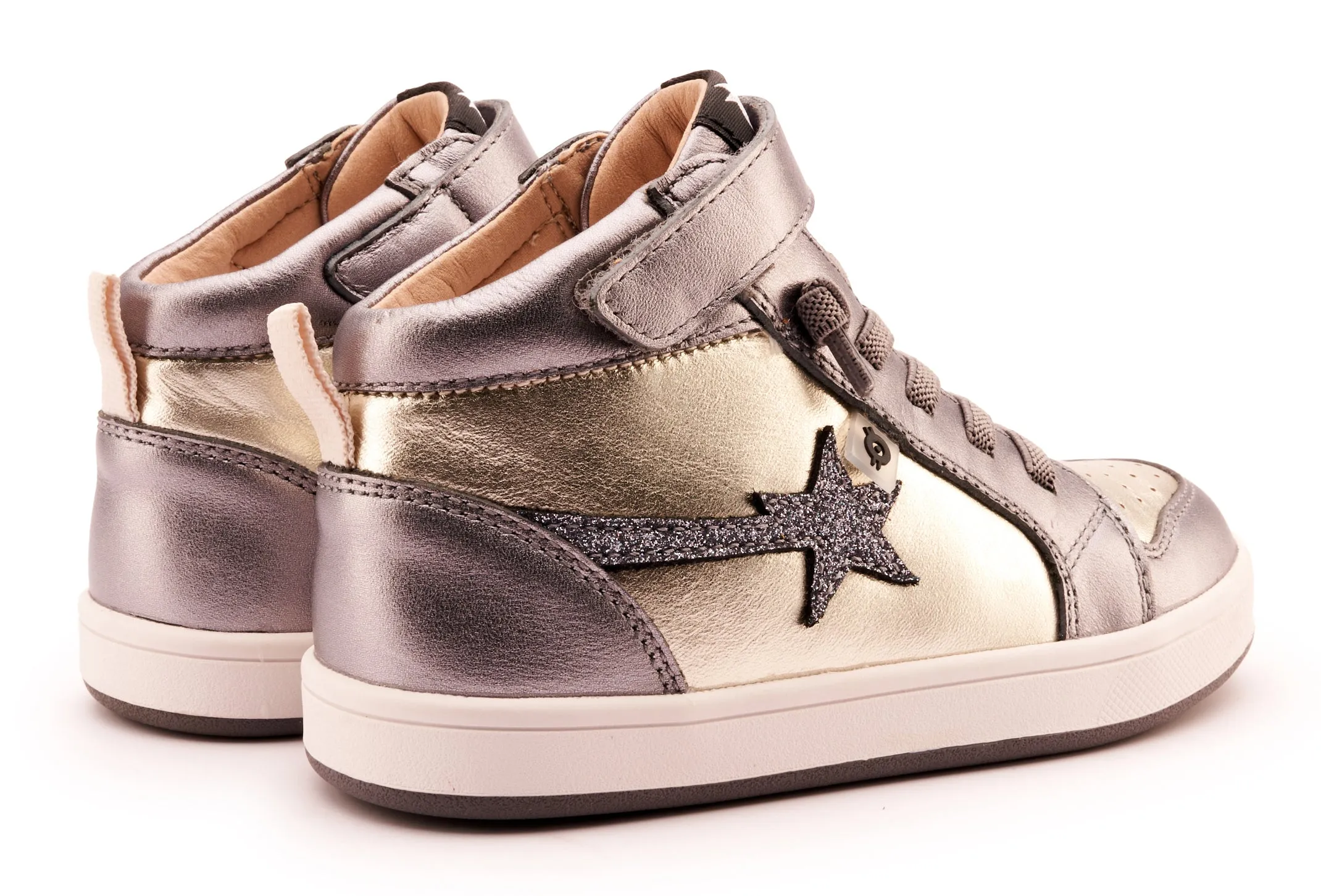 Old Soles Girl's 1007 Team-Star Casual Shoes - Titanium / Glam Gunmetal