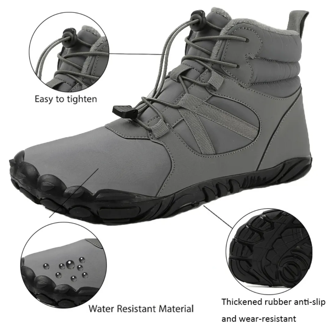 Ravello Big Size Waterproof Winter Barefoot Boots - Fur Lined Wide Toe Box Snow Boots