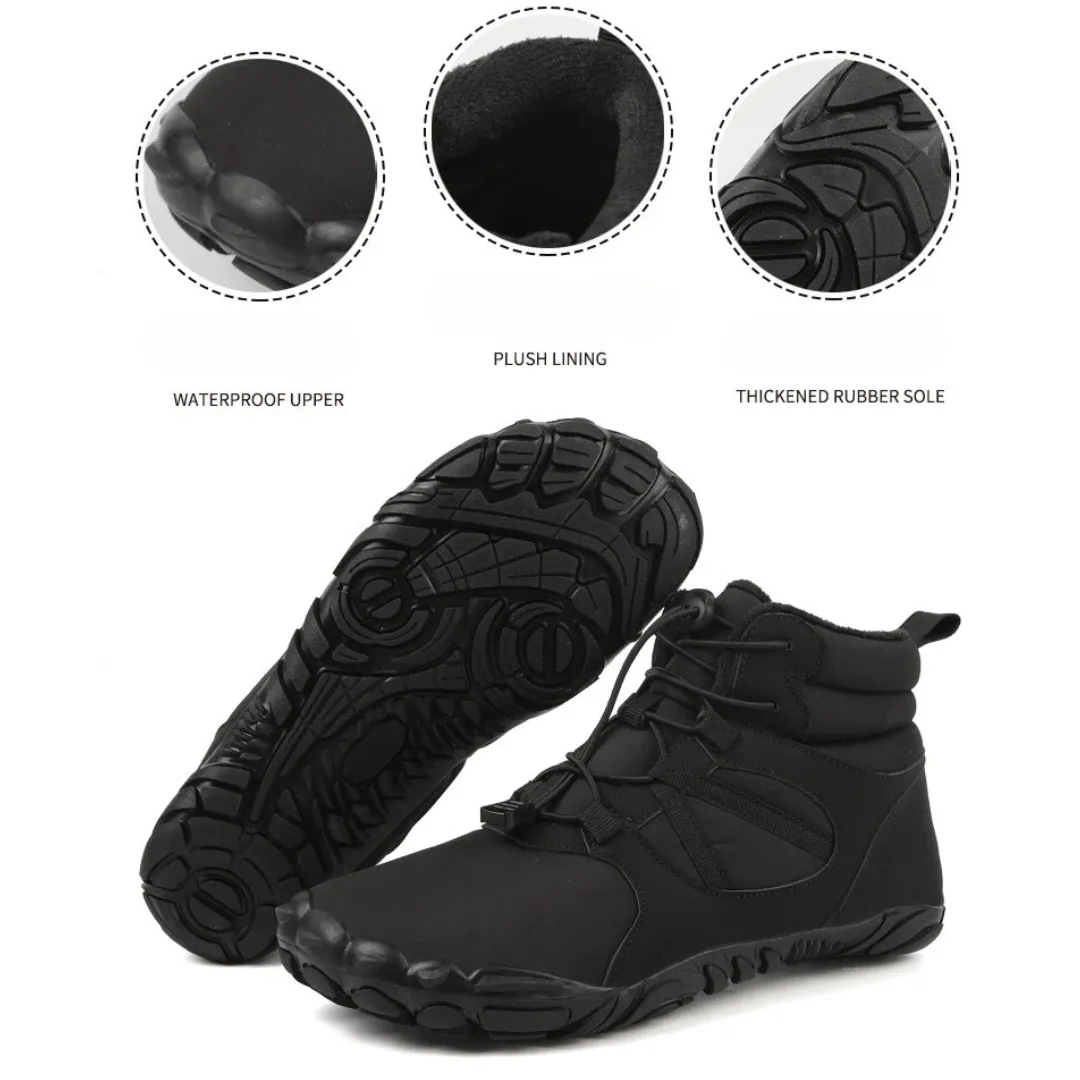 Ravello Big Size Waterproof Winter Barefoot Boots - Fur Lined Wide Toe Box Snow Boots