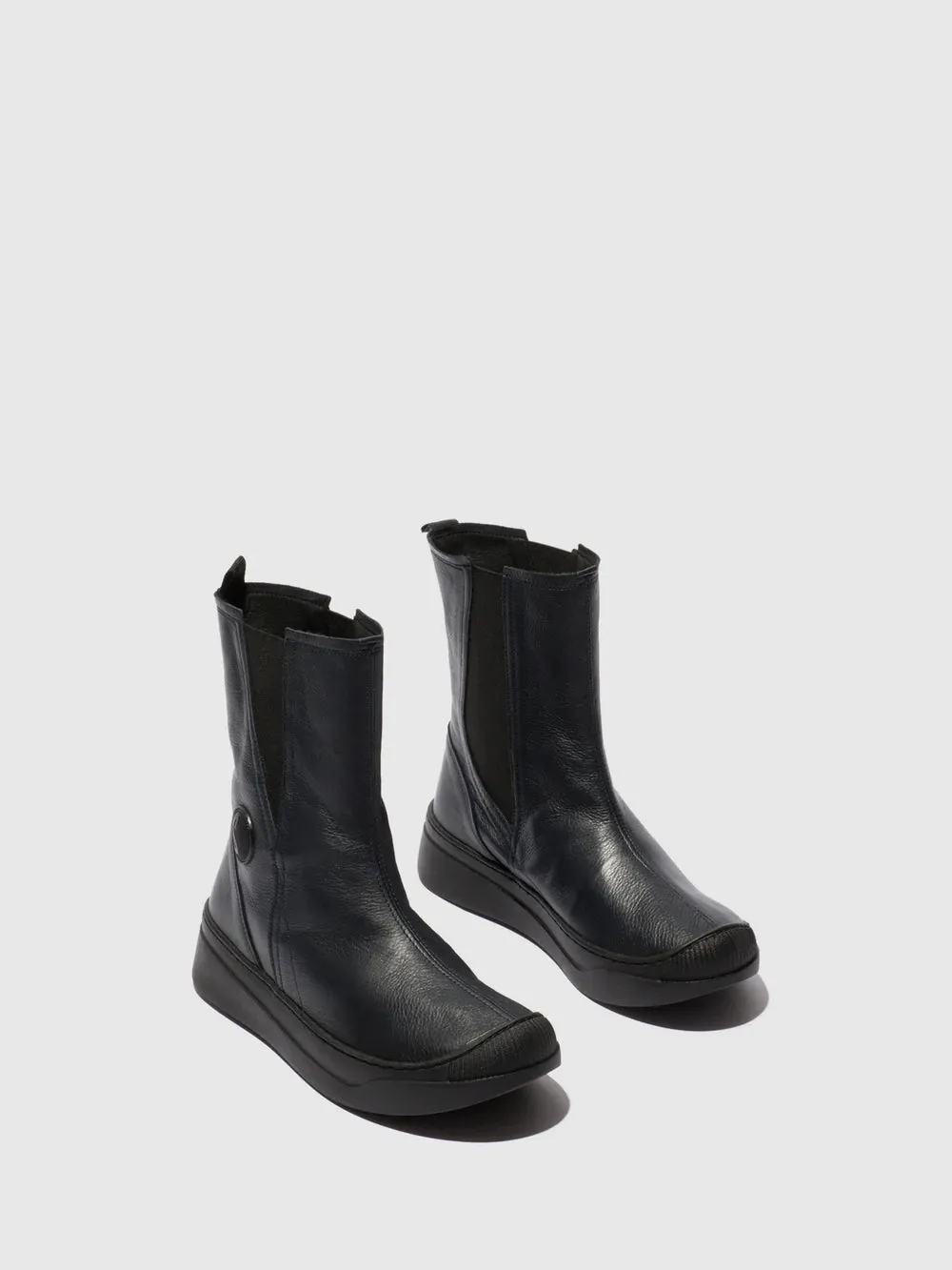 Softinos Women's AMBE757SOFLeather Chelsea Boots Black