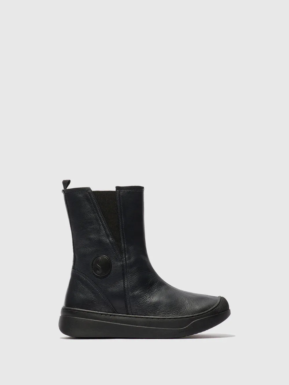 Softinos Women's AMBE757SOFLeather Chelsea Boots Black