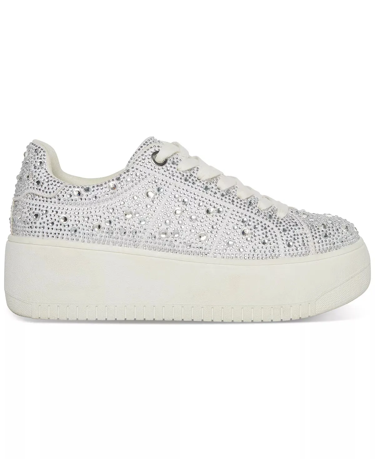 Steve Madden Rockaway-R White Lace Up Rounded Toe Low Top Fashion Sneakers