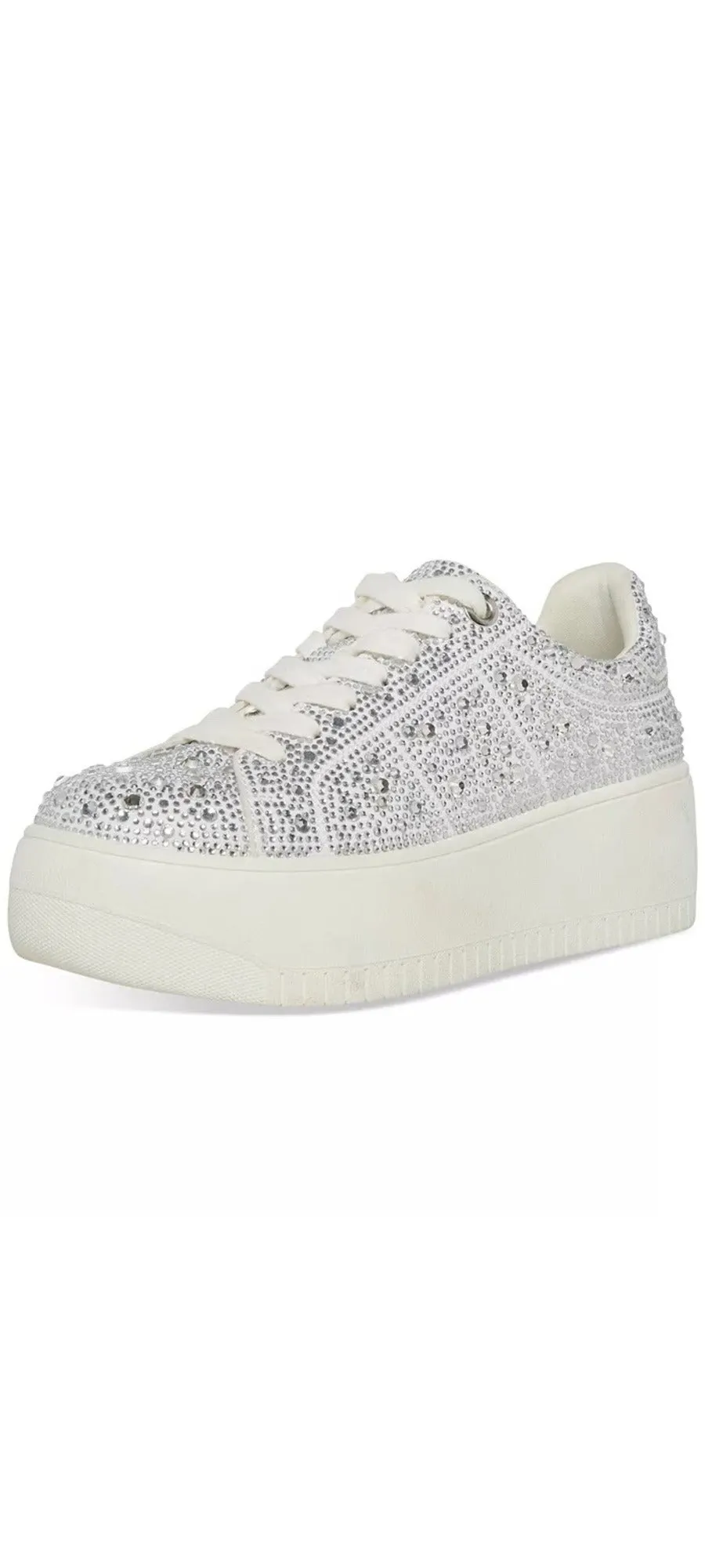 Steve Madden Rockaway-R White Lace Up Rounded Toe Low Top Fashion Sneakers