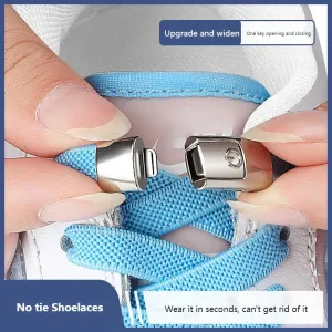 T-BOO 2023 No Tie Shoe Laces 8MM Press and Lock Shoelaces Without Ties Elastic Laces Sneaker Kids Adult