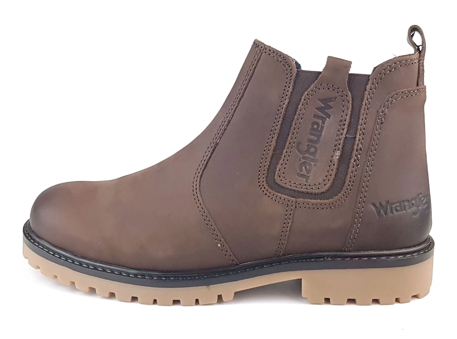 Wrangler Yuma Chelsea Ankle Leather Pull On Mens Boots