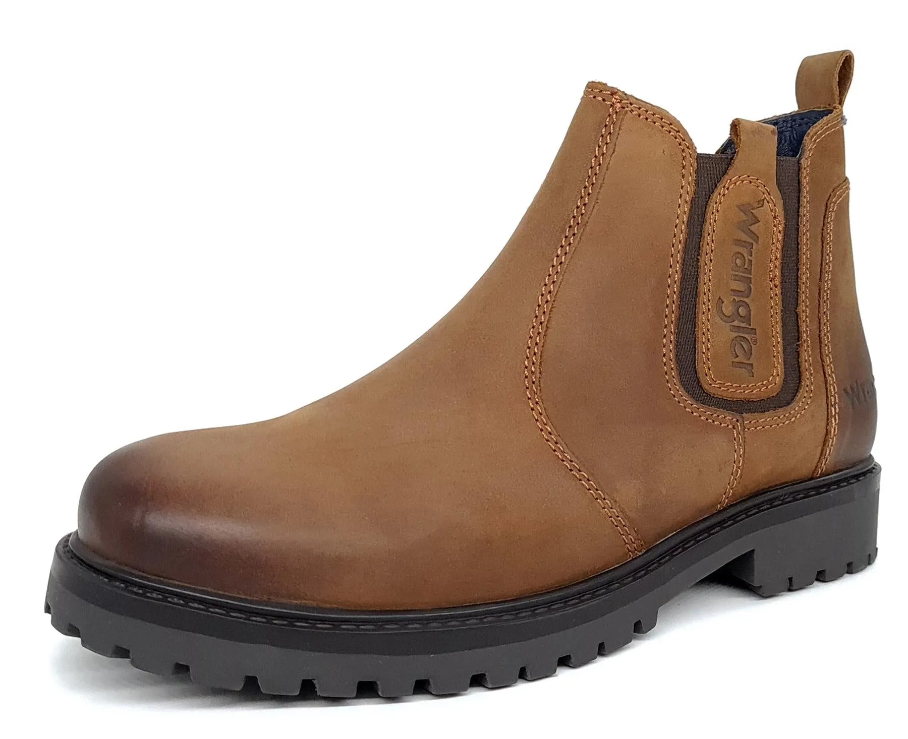 Wrangler Yuma Chelsea Ankle Leather Pull On Mens Boots